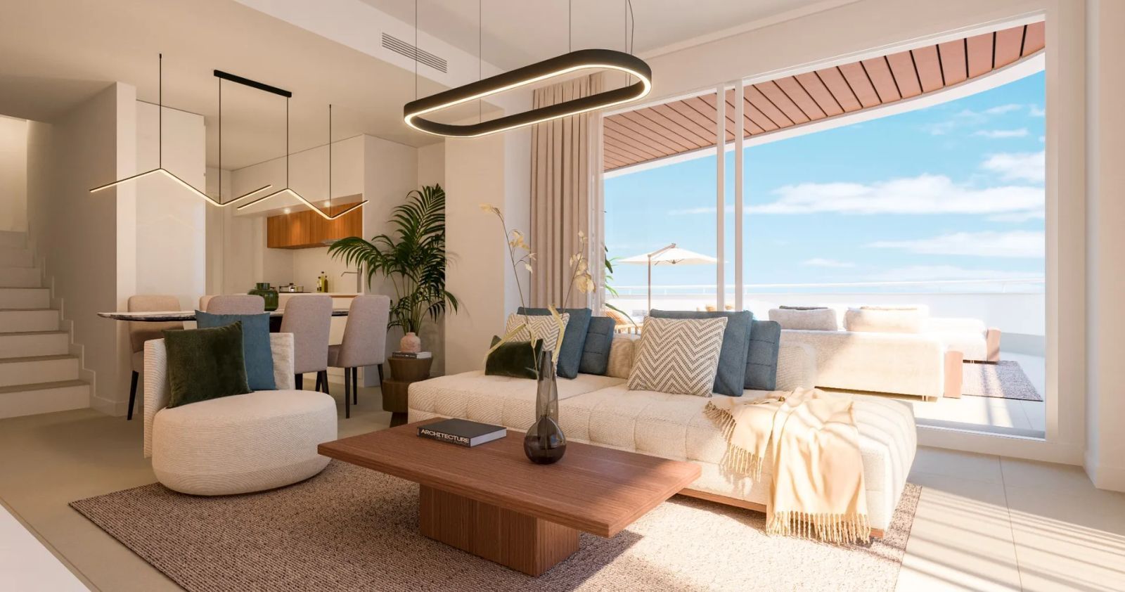 04 living room balcony ocean view modern furniture