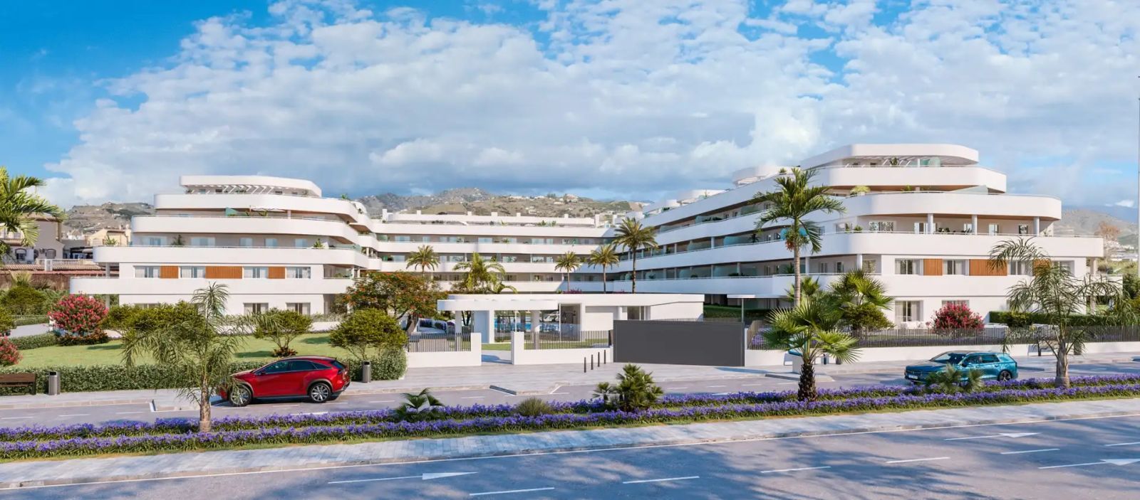 05 modern apartment complex palm trees ocean view